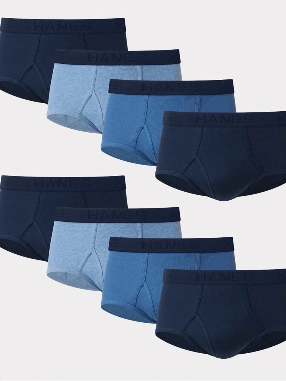 Hanes Men’s Tagless Briefs Blue 8-Pack